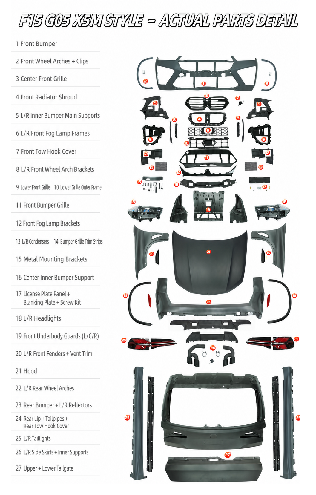 BMW X5 G05 Body Kit: X5M Style Exterior (2010-2024) image 1 product detail