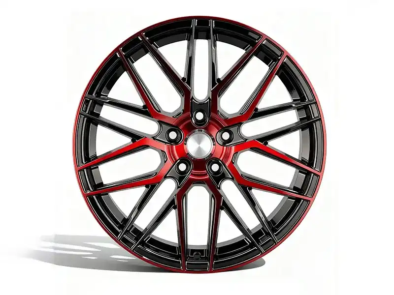 18 Inch Black and Red Concave Wheels: Deep Concave Rims 18 Inch Black and Red Concave Wheels