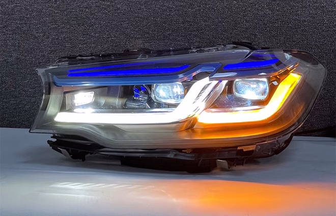 BMW G30 Blue Eyebrow Headlights