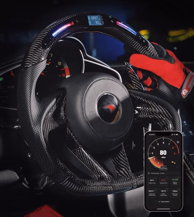 LED Carbon Fiber Steering Wheel for BMW Benz Audi VW