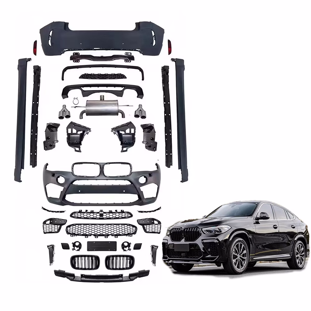 BMW X6 F16 X6M Wide Body Kit 2009-2019 BMW X6 modified F16 full car aerodynamic kit (2009-2019 models) | X6M competition wide body front and rear protection styling | hot pressed composite pp material | TÜV certified 3D laser scanning frame welding correction