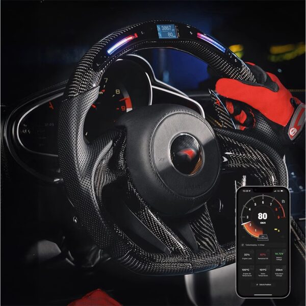 LED Carbon Fiber Steering Wheel for BMW Benz Audi VW LED Carbon Fiber Steering Wheel