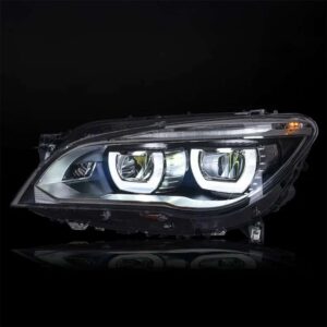 BMW F01 F02 M5 Style LED Headlights – 09-15 7 Series BMW 7 Headlight Assembly 09-15 F01 02 Modified M5 LED Double Blue Eyebrow