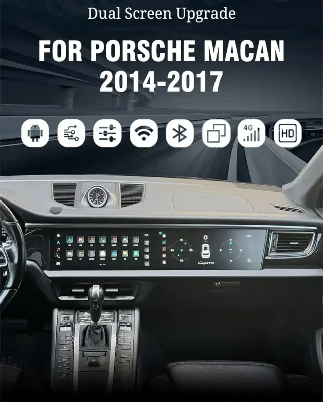 Porsche Cayenne 12.3 HD Dual Screen Android Display 2014-2017 image 1 product detail