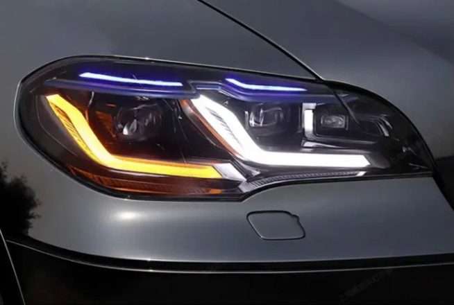 BMW X5 E70 headlight LED Laser Lens Blue Eyebrow 07-13 image 1 product detail
