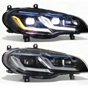BMW X5 E70 headlight LED Laser Lens Blue Eyebrow 07-13 BMW X5 E70 headlight assembly