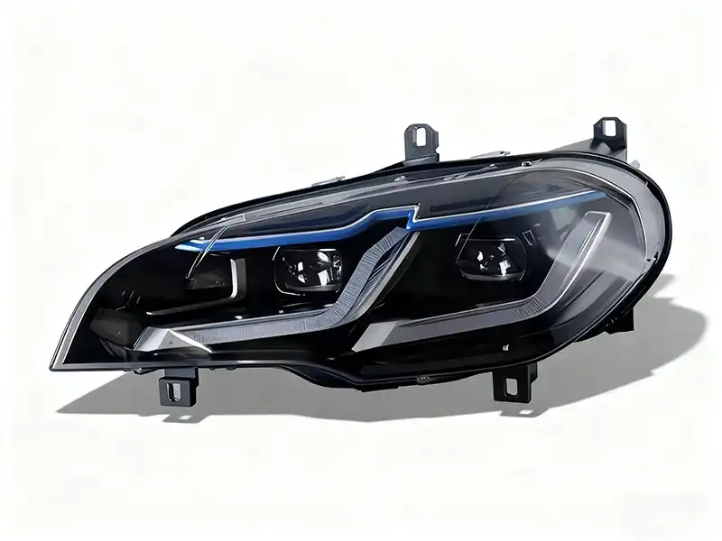 BMW X5 E70 headlight LED Laser Lens Blue Eyebrow 07-13 BMW X5 E70 headlight assembly