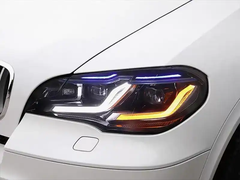 BMW X5 E70 headlight LED Laser Lens Blue Eyebrow 07-13 BMW X5 E70 headlight assembly
