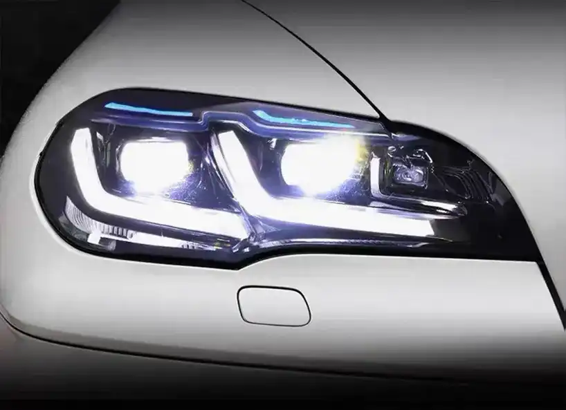 BMW X5 E70 headlight LED Laser Lens Blue Eyebrow 07-13 BMW X5 E70 headlight assembly