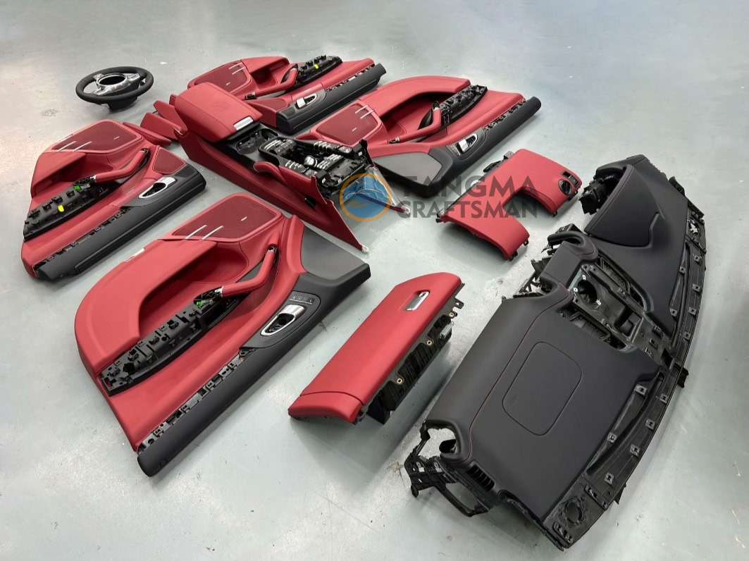 Porsche Cayenne Bordeaux Red Leather Interior Upgrade Kit image 2 product detail