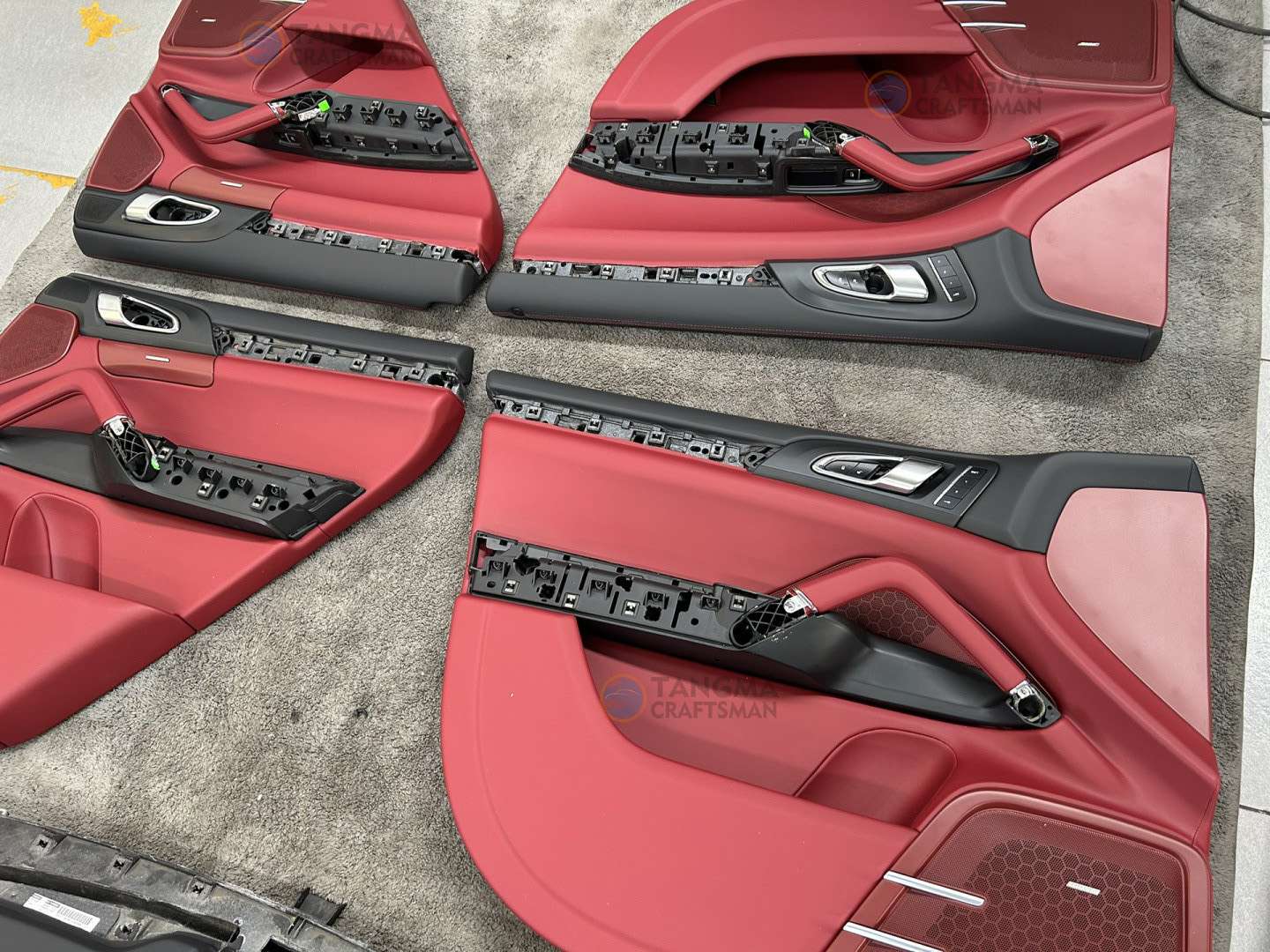 Porsche Macan Bordeaux Red Interior Kit: 1:1 OEM Leather image 3 product detail