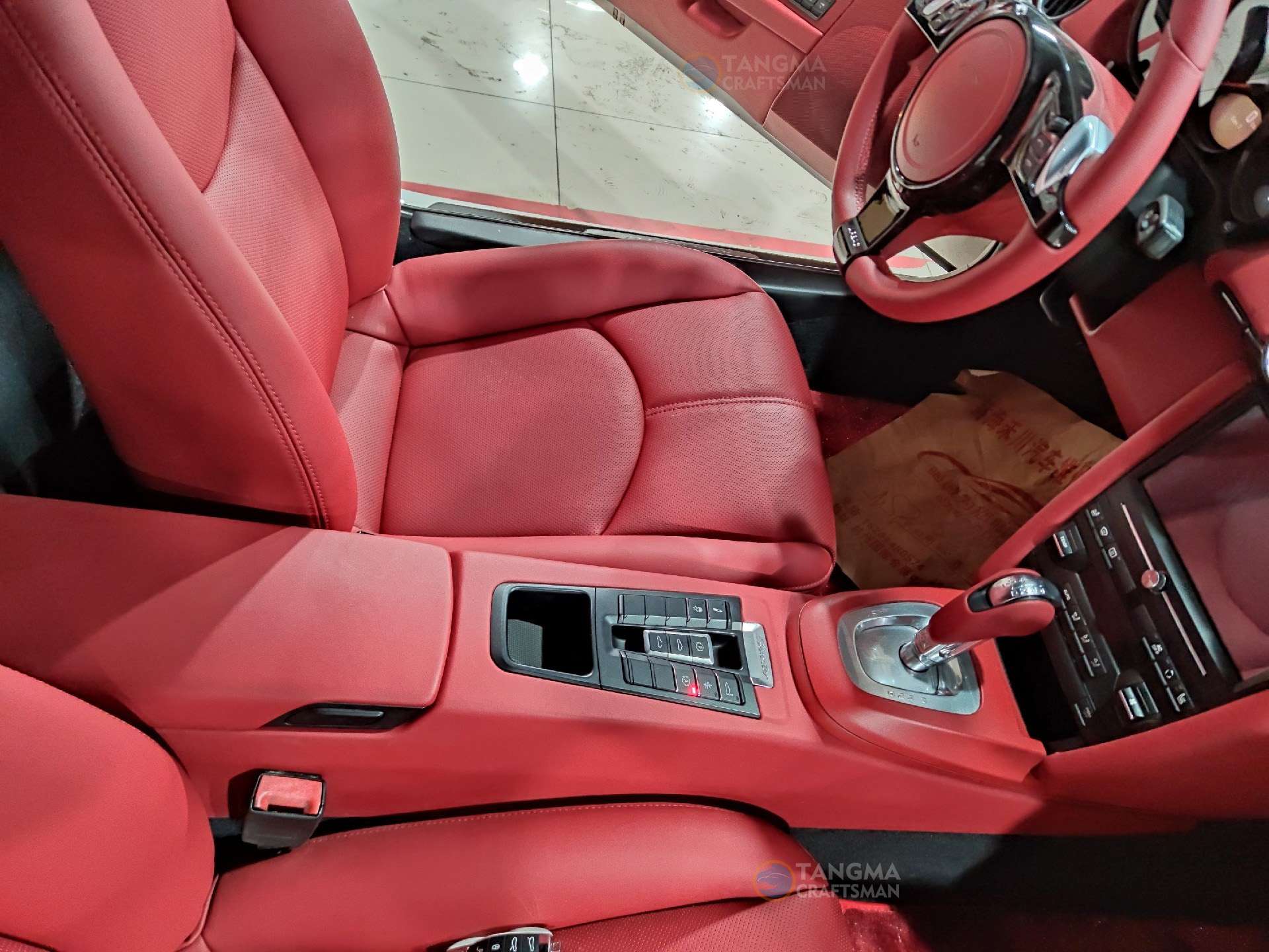 Porsche Bordeaux Red Leather Interior Seat Upgrade image 5 product detail