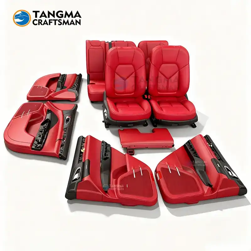 Porsche Bordeaux Red Leather Interior Seat Upgrade Porsche interior seat Bordeaux red modified upgradePorsche interior seat Bordeaux red modified upgrade