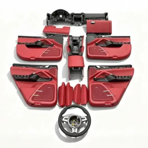 Porsche Macan Bordeaux Red Interior Kit: 1:1 OEM Leather Porsche Cayenne interior upgraded