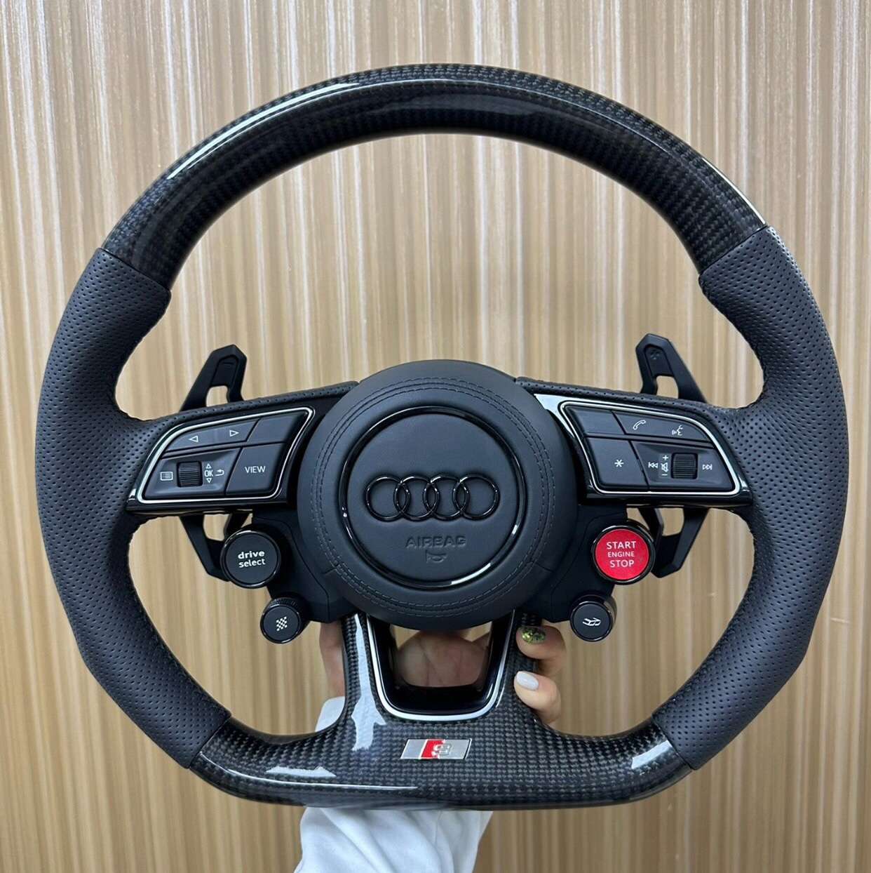 Audi Carbon Fiber Steering Wheel with Drive Select Audi Carbon Fiber Steering Wheel with Drive Select - Image 2