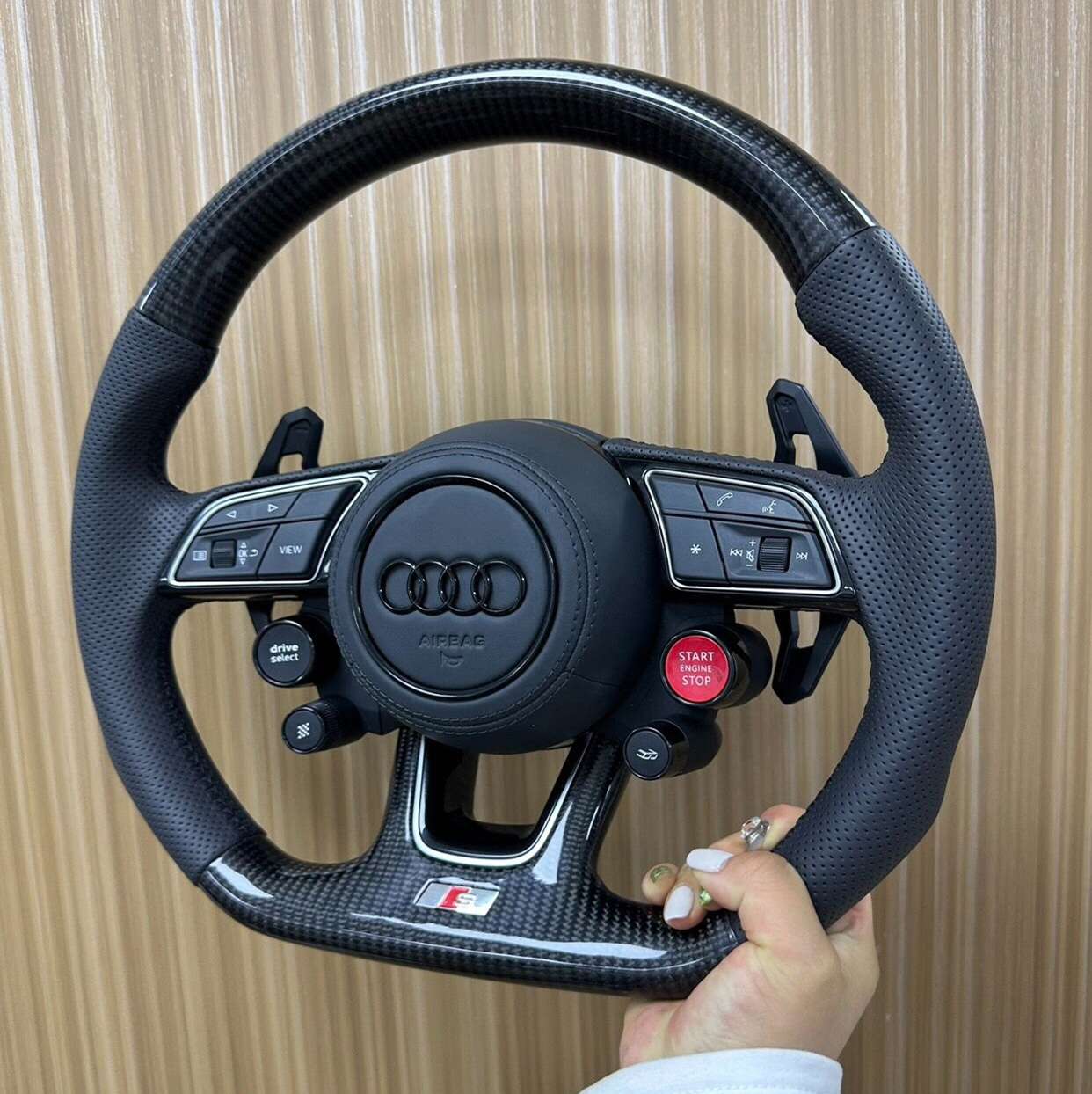 Audi Carbon Fiber Steering Wheel with Drive Select Audi Carbon Fiber Steering Wheel with Drive Select - Image 3