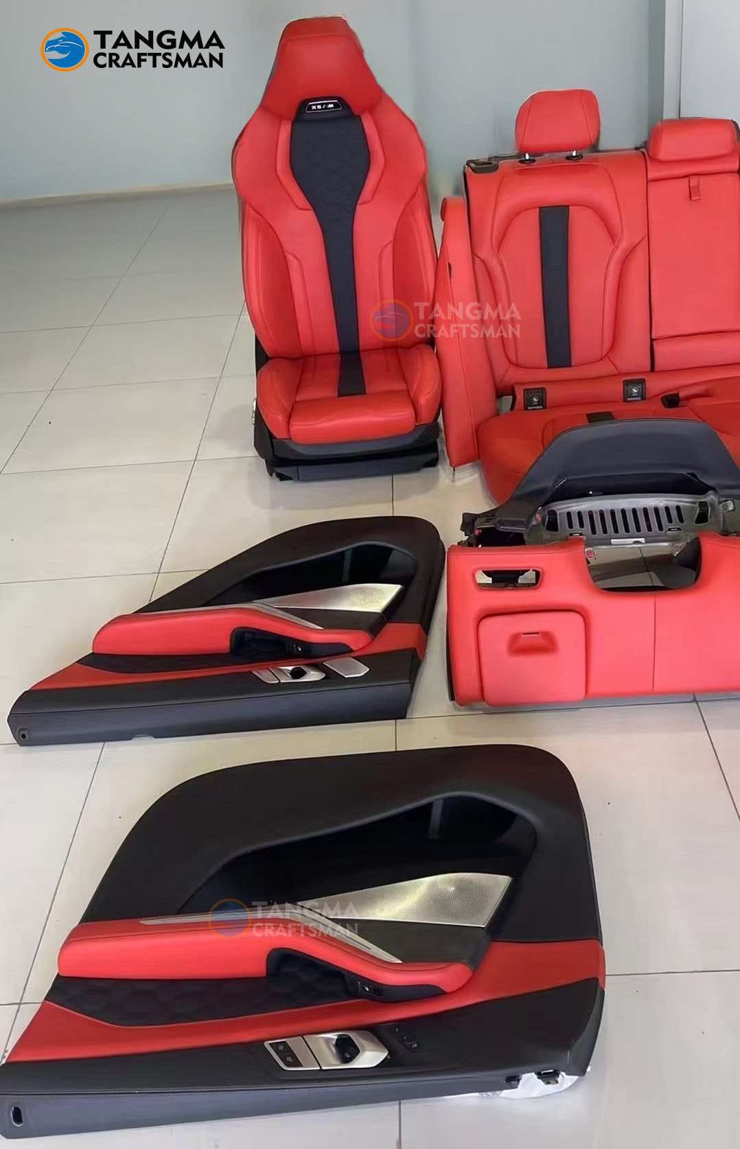 BMW X5 Bordeaux Red Leather Interior Modification Kit image 5 product detail
