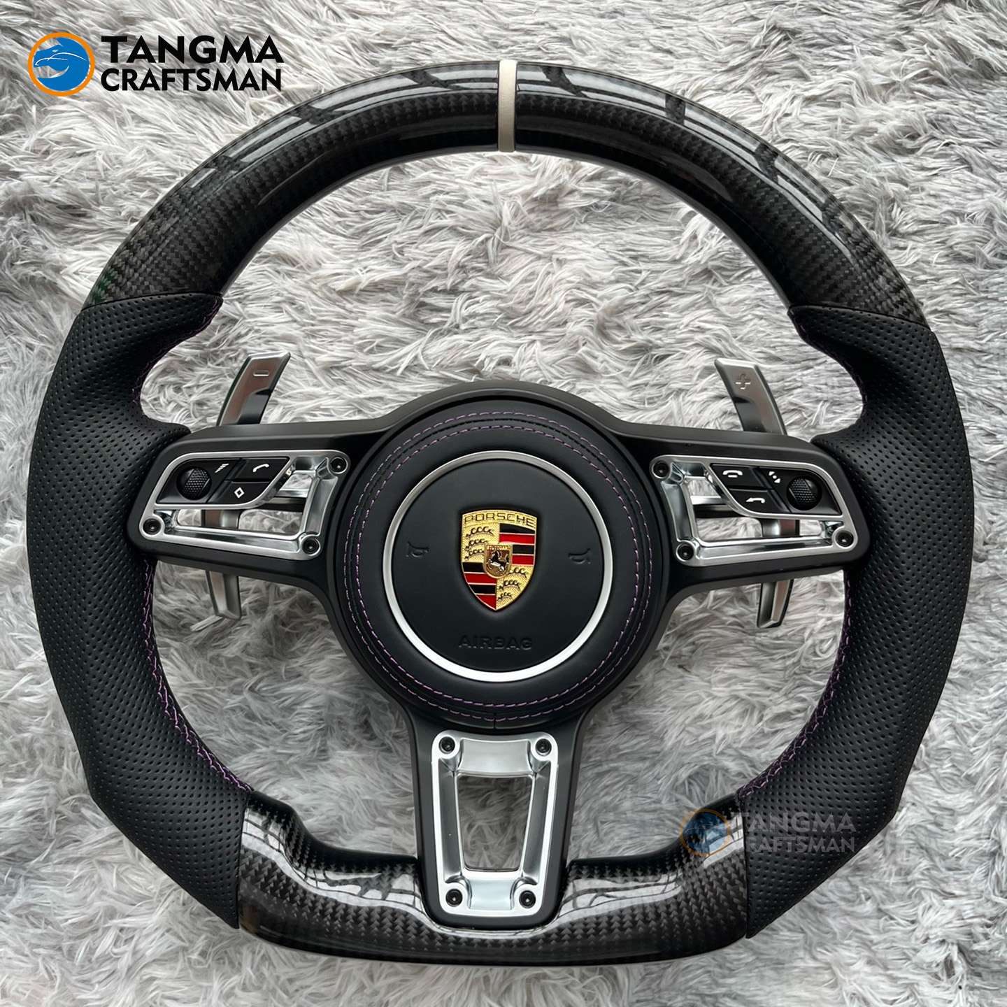Porsche 911 Cayenne Carbon Fiber Steering Wheel image 1 product detail