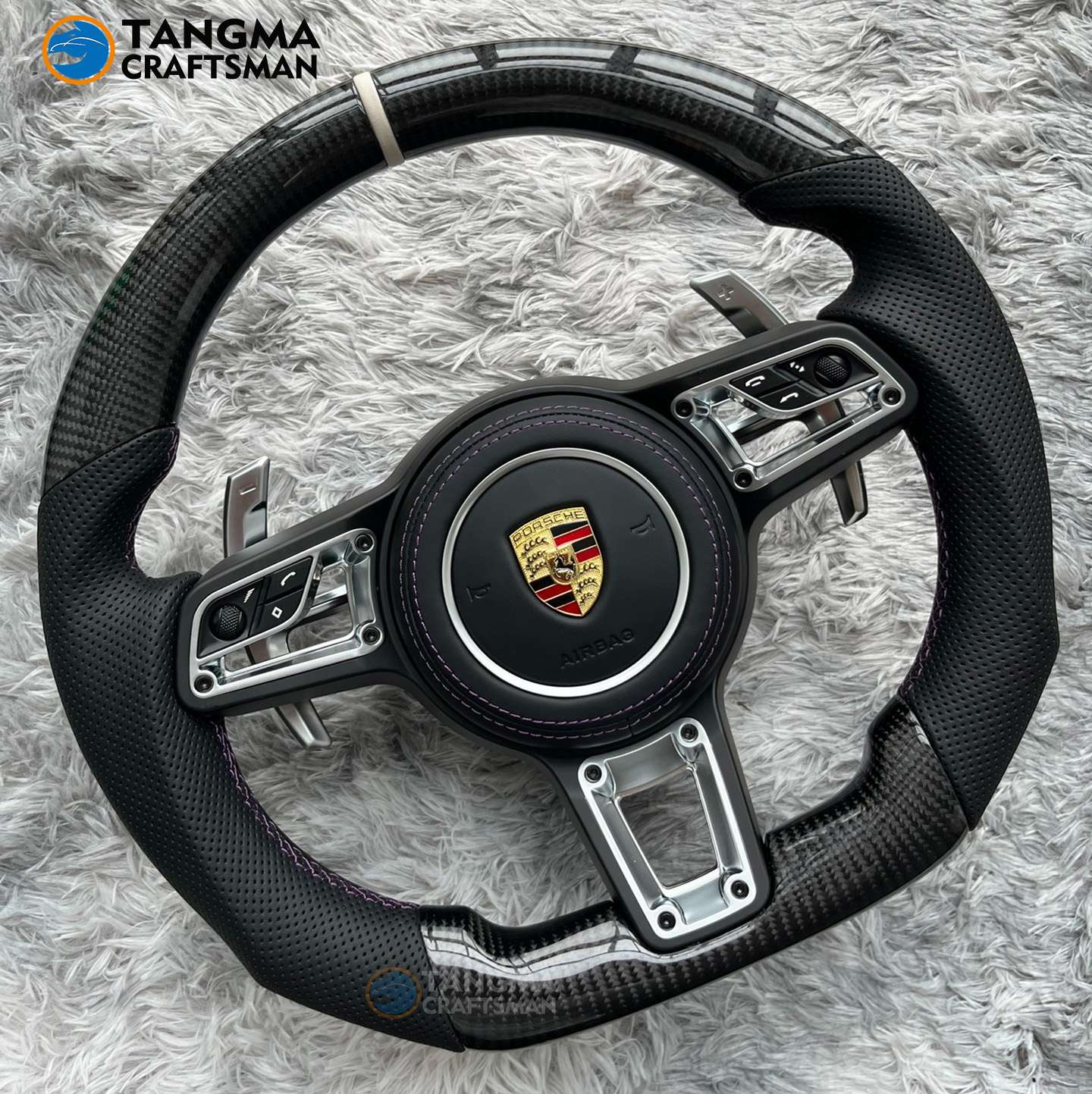 Porsche 911 Cayenne Carbon Fiber Steering Wheel image 4 product detail