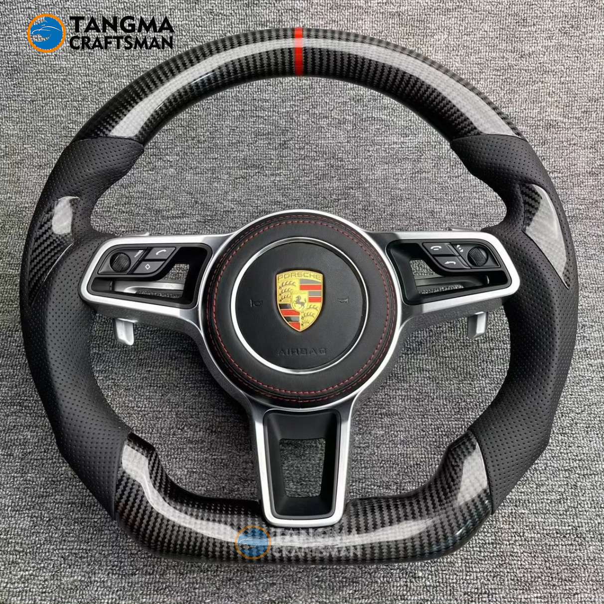 Porsche 911 Cayenne Carbon Fiber Steering Wheel image 7 product detail