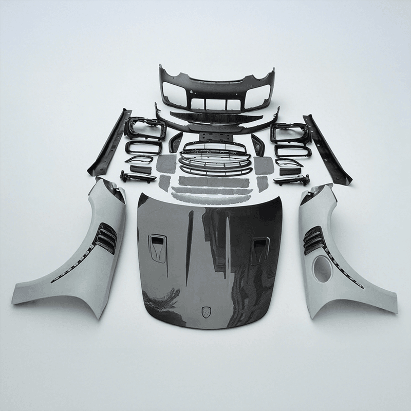 Porsche 991.2 GT3 RS Style Upgrade Kit 2012-2016 Porsche 991.2 upgrade kit GT3 RS carbon fiber hood + DRS adjustable rear wing | front and rear bumpers + matrix headlights + hood four-piece set | 3D scanning modification + original factory adaptation 2012-2016 models