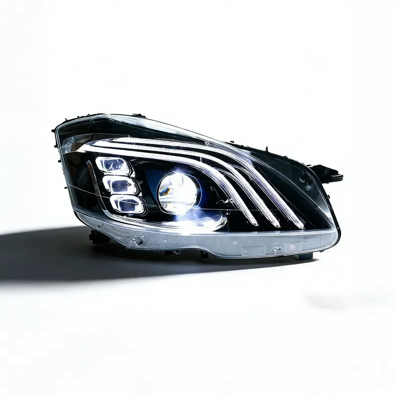 Mercedes S-Class W221 LED Headlights 2006+ 06+ Mercedes S-Class LED Headlights W221 3-Bar DRL