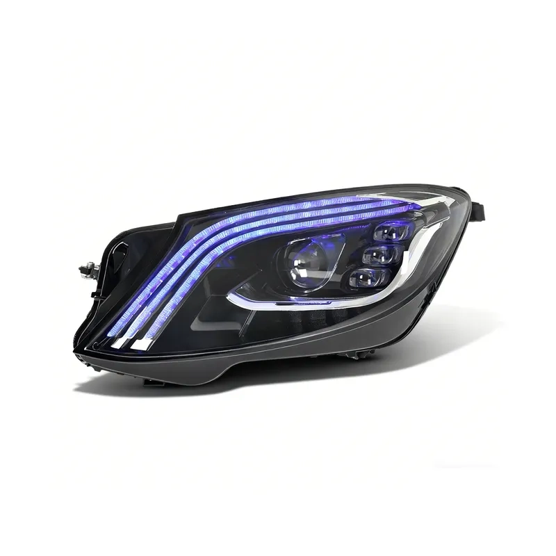 Mercedes S-Class W222 Maybach LED Headlights 2014+ 14+ S-Class W222 Headlights Maybach Style LED DRL: Upgrade 14-17 Benz with sequential turn signals. Premium fit, plug & play, enhanced visibility.