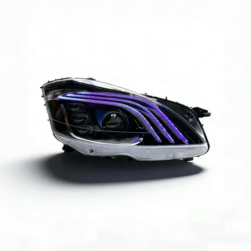 Mercedes S-Class W221 LED Headlights 2006+ 06+ Mercedes S-Class LED Headlights W221 3-Bar DRL