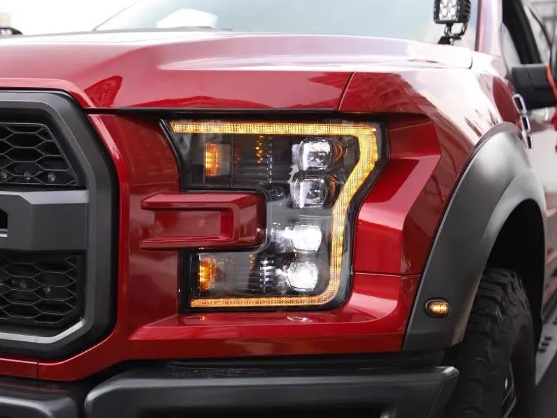Ford Raptor F150 LED Projector Headlights 2015+ 15+ Ford Raptor F150 LED Projector Headlights DRL