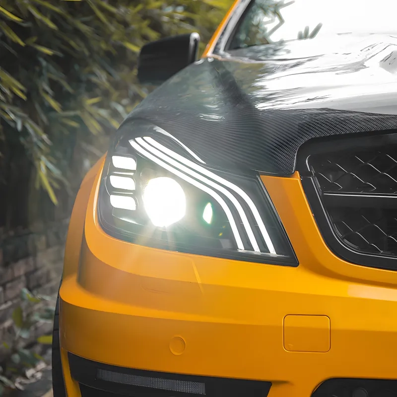 Mercedes W204 LED Headlights 2011+ 11+ Mercedes W204 Headlights Maybach Style LED