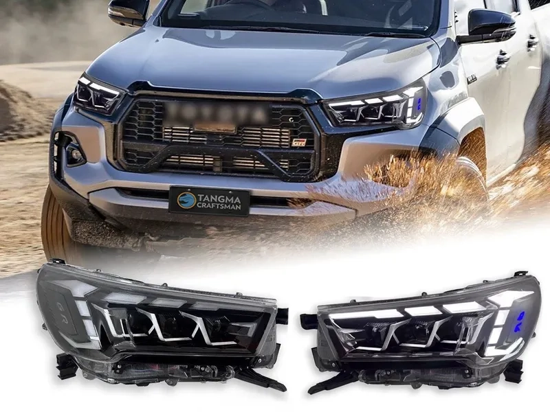 Toyota Hilux N80 Revo LED Headlights 2021+ 2021+ Toyota Hilux 3-LED Headlights Sequential DRL