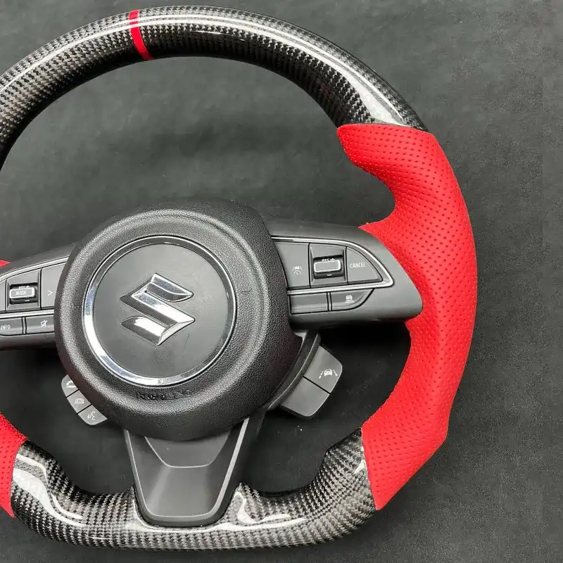 Suzuki Jimny Leather Carbon Fiber Steering Wheel Suzuki Jimny Leather Carbon Fiber Steering Wheel - Image 3