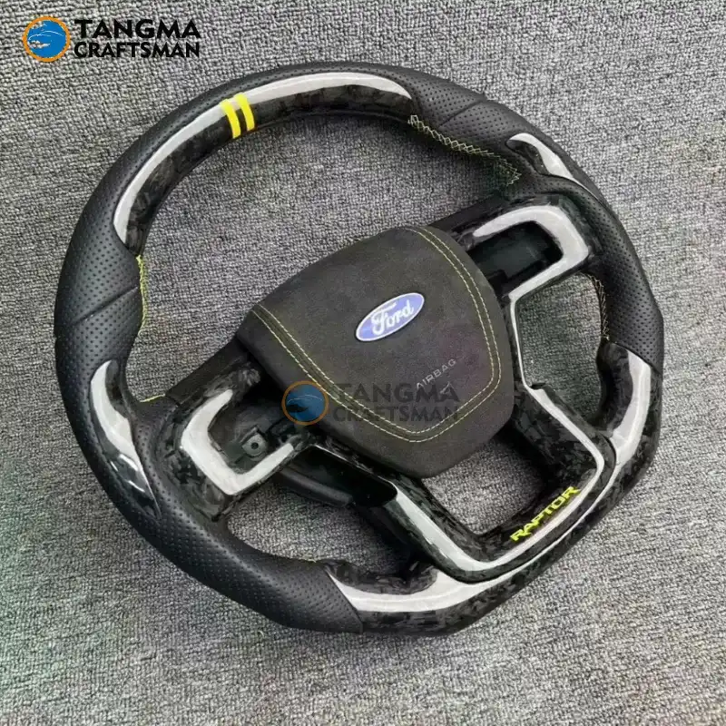 Ford Raptor Carbon Fiber Steering Wheel Trim Kit Ford F-150 Raptor interior carbon fiber upgrade kit with steering wheel
