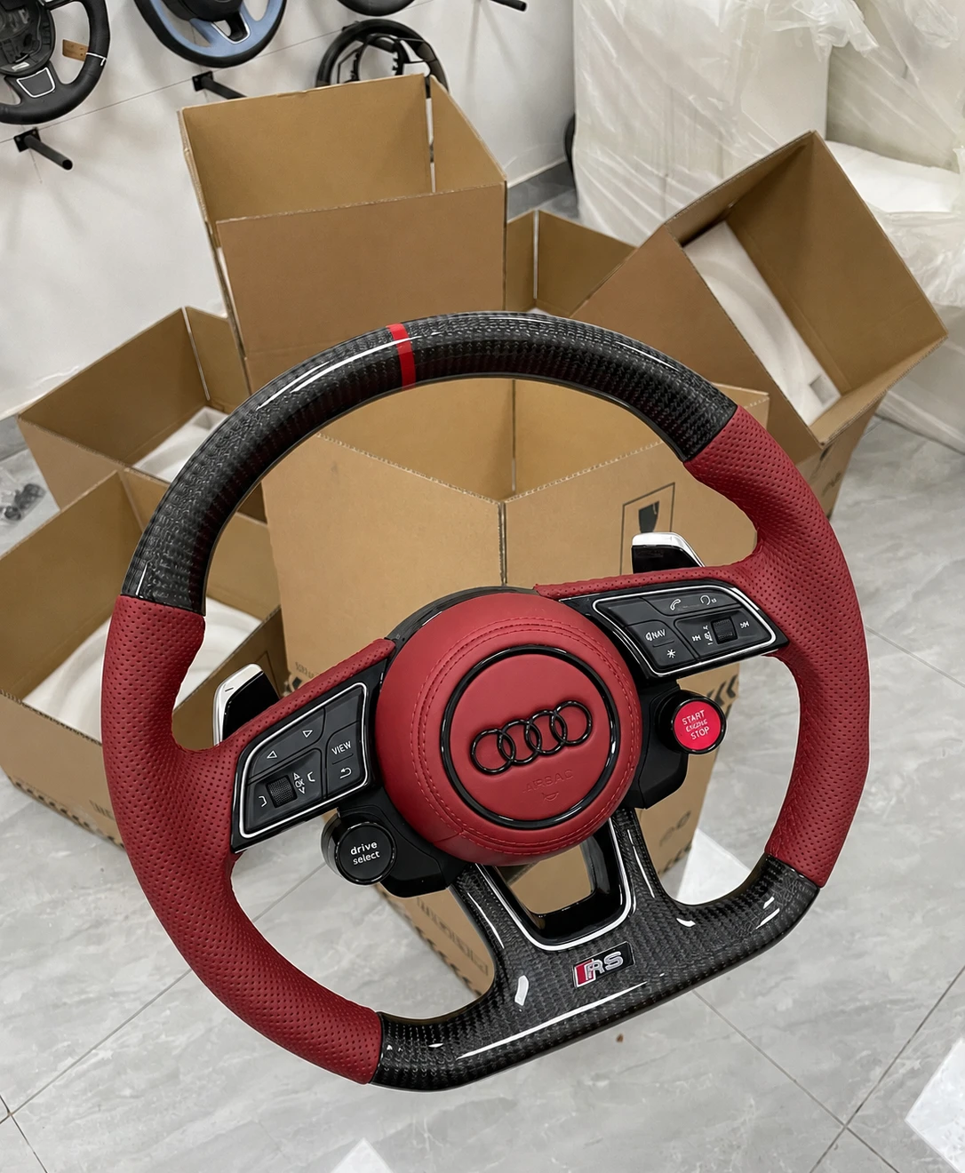New Audi RS Carbon Fiber Sport Steering Wheel