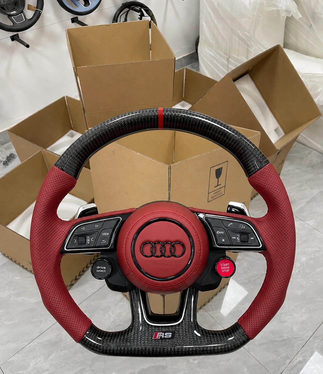 New Audi RS Carbon Fiber Sport Steering Wheel