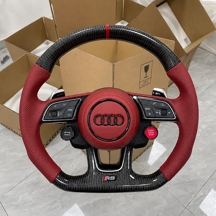 Brand-New Audi RS Carbon Fiber Sport Steering Wheel for A3, A4L, A5, A6L, A7, A8L, Q3, Q5, Q7, Q8 & TT Models New Audi RS Carbon Fiber Sport Steering Wheel