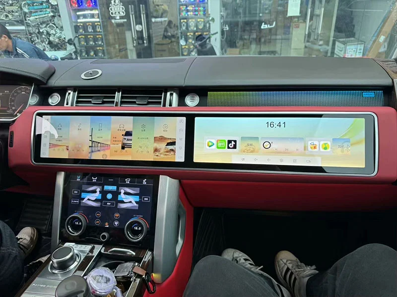 2013–2018 Range Rover & Range Rover Sport 15.9-Inch Dual-Screen Android Navigation and Climate Control Upgrade 2013–2018 Range Rover & Range Rover Sport