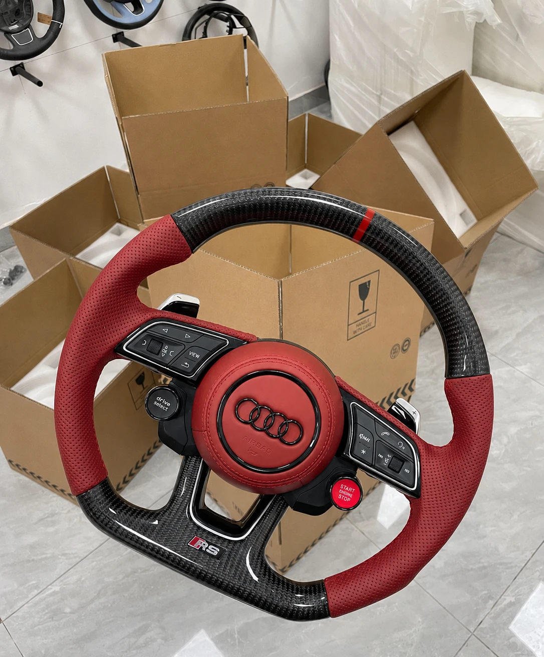 New Audi RS Carbon Fiber Sport Steering Wheel