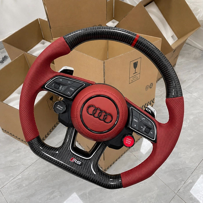Brand-New Audi RS Carbon Fiber Sport Steering Wheel for A3, A4L, A5, A6L, A7, A8L, Q3, Q5, Q7, Q8 & TT Models New Audi RS Carbon Fiber Sport Steering Wheel
