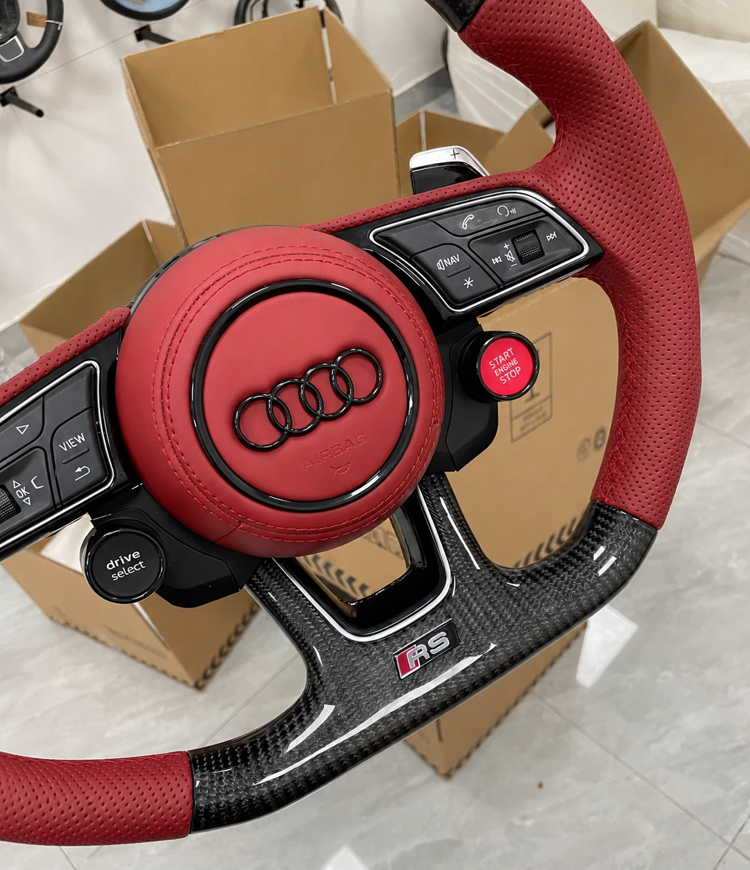New Audi RS Carbon Fiber Sport Steering Wheel