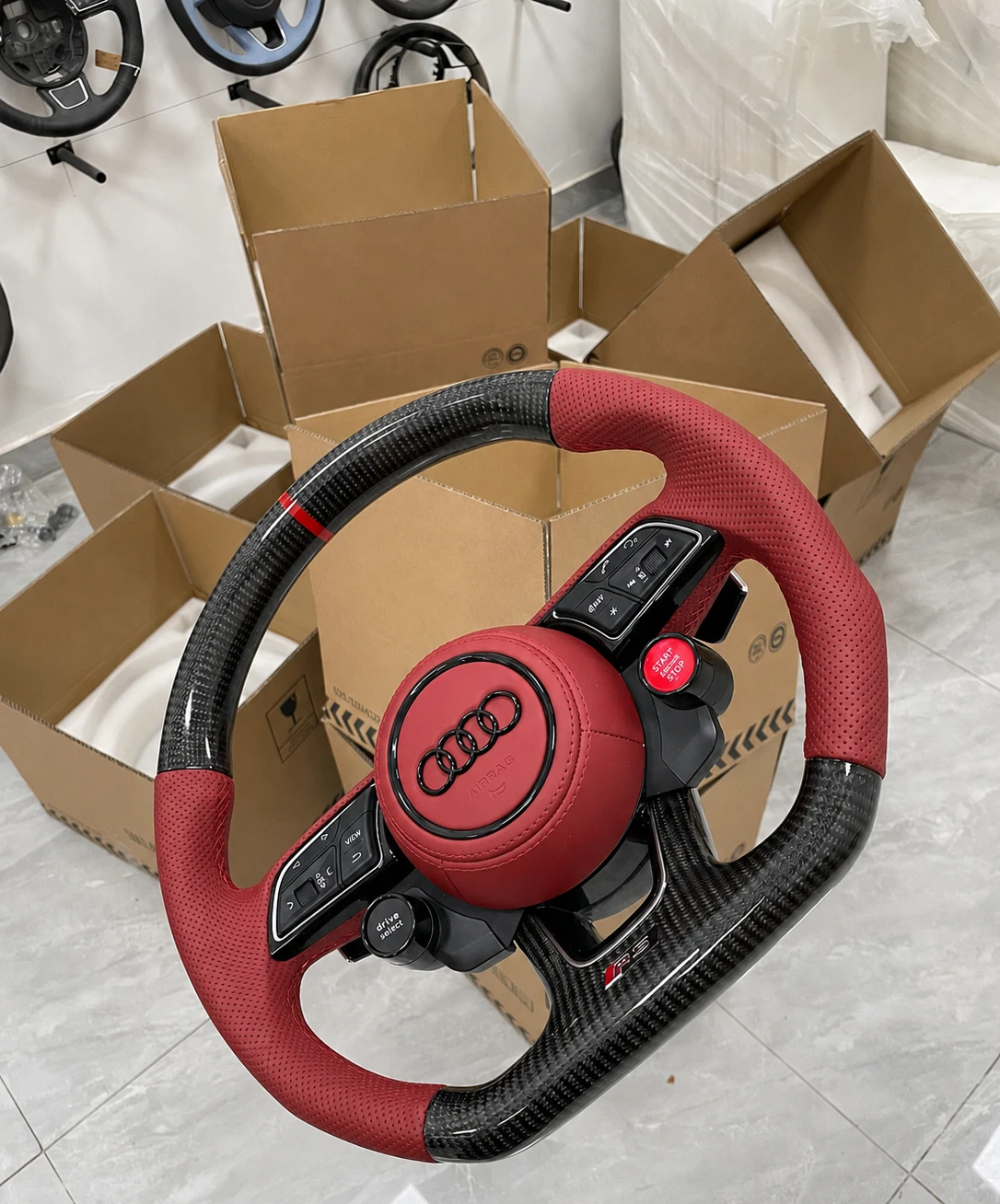 New Audi RS Carbon Fiber Sport Steering Wheel