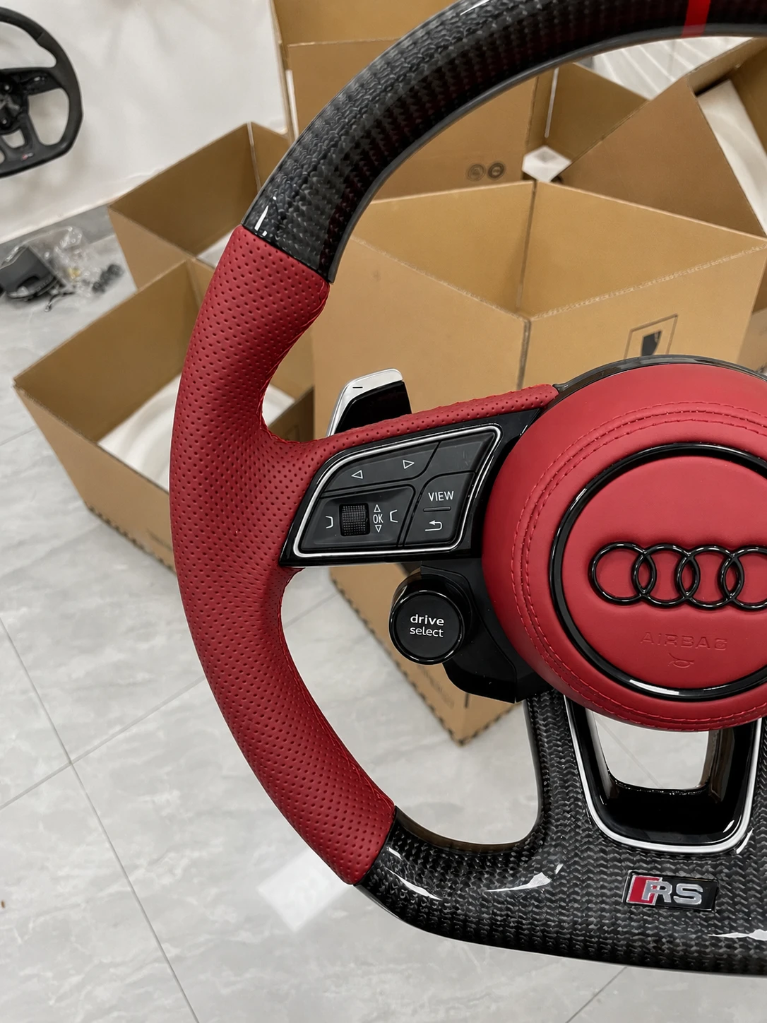 New Audi RS Carbon Fiber Sport Steering Wheel