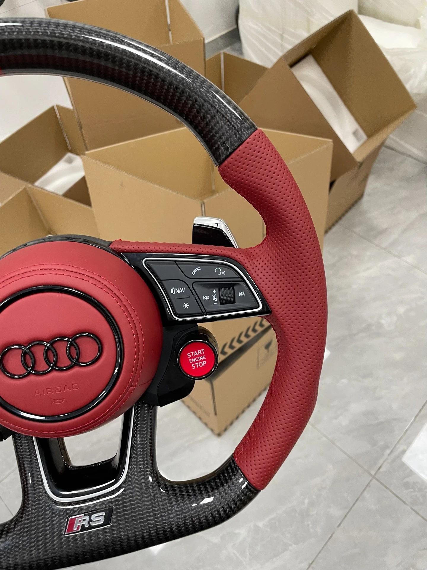 New Audi RS Carbon Fiber Sport Steering Wheel