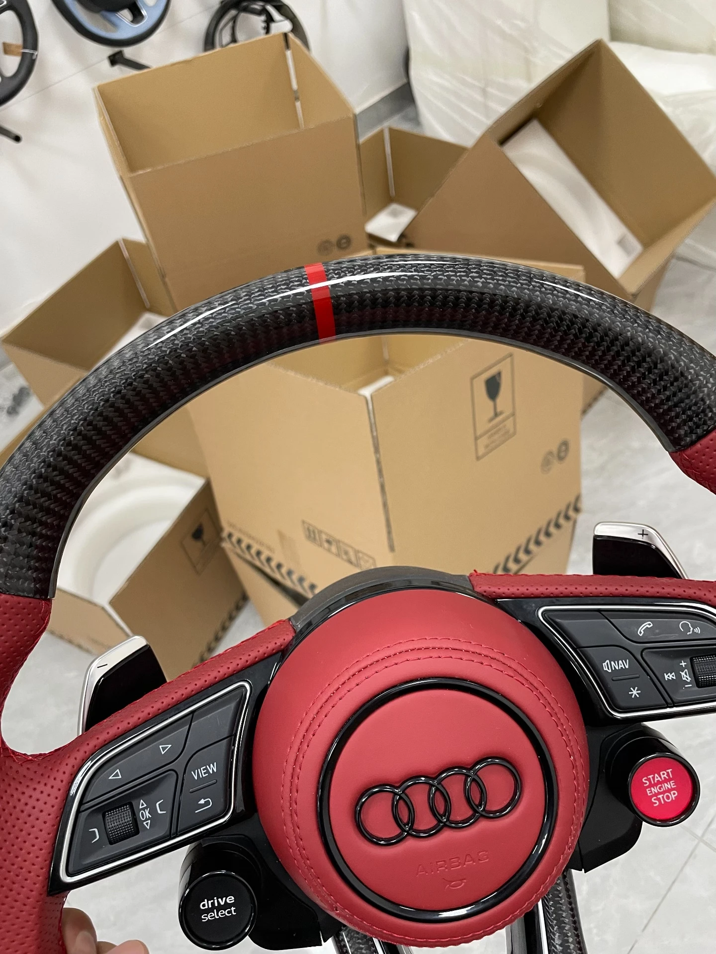 New Audi RS Carbon Fiber Sport Steering Wheel