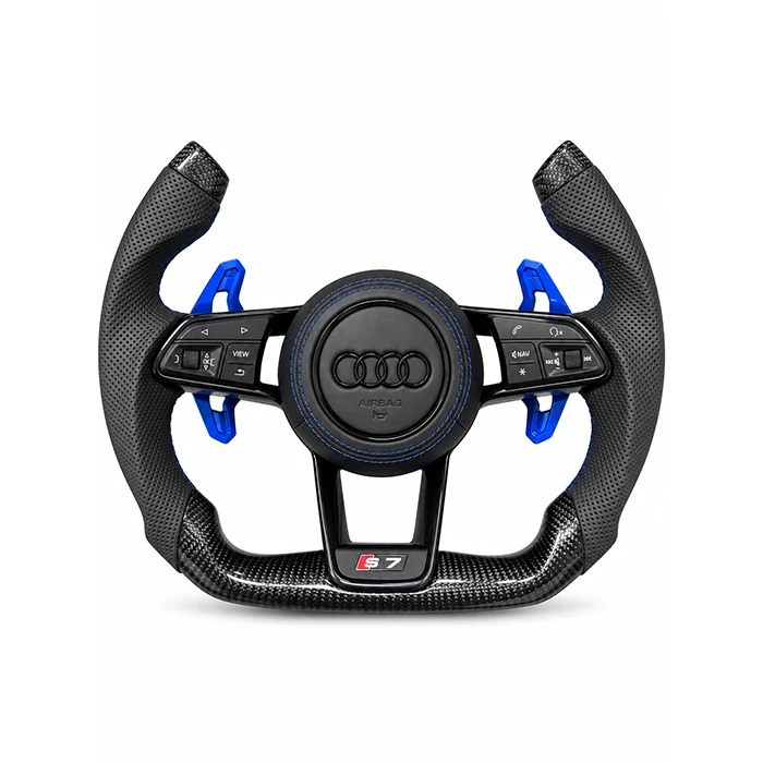Audi RS Carbon Fiber F1-Style Steering Wheel Assembly – Custom Racing Steering Wheel with Paddle Shifters Audi racing steering wheel
