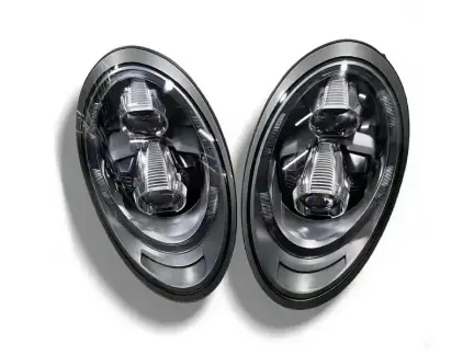 Porsche 911 991 PDLS Smoked LED Headlights with Modules and Wiring Harness Adaptive Upgrade